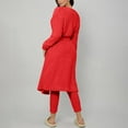 thumbnail image 5 of YUGYXL Women's Fuzzy 3 Piece Pjs Set Loungewear Open Front Cardigan and Crop Tank Tops with Pants Soft Lounge Sets Red L, 5 of 8