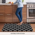thumbnail image 5 of Modern Black Geometric Doormat Outdoor Entrance 18"x30", Abstract Art Morocco Aesthetic Absorb Moisture Dirt Door Mats, Non-Slip Rubber Backing Floor Mats Indoor, Low-Profile Front Door Rugs, 5 of 9