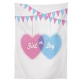 thumbnail image 3 of Ambesonne Gender Reveal Tablecloth Rectangular Table Cover, Girl Boy Hearts Flags, 52"x70", Pale Pink and Blue, 3 of 4