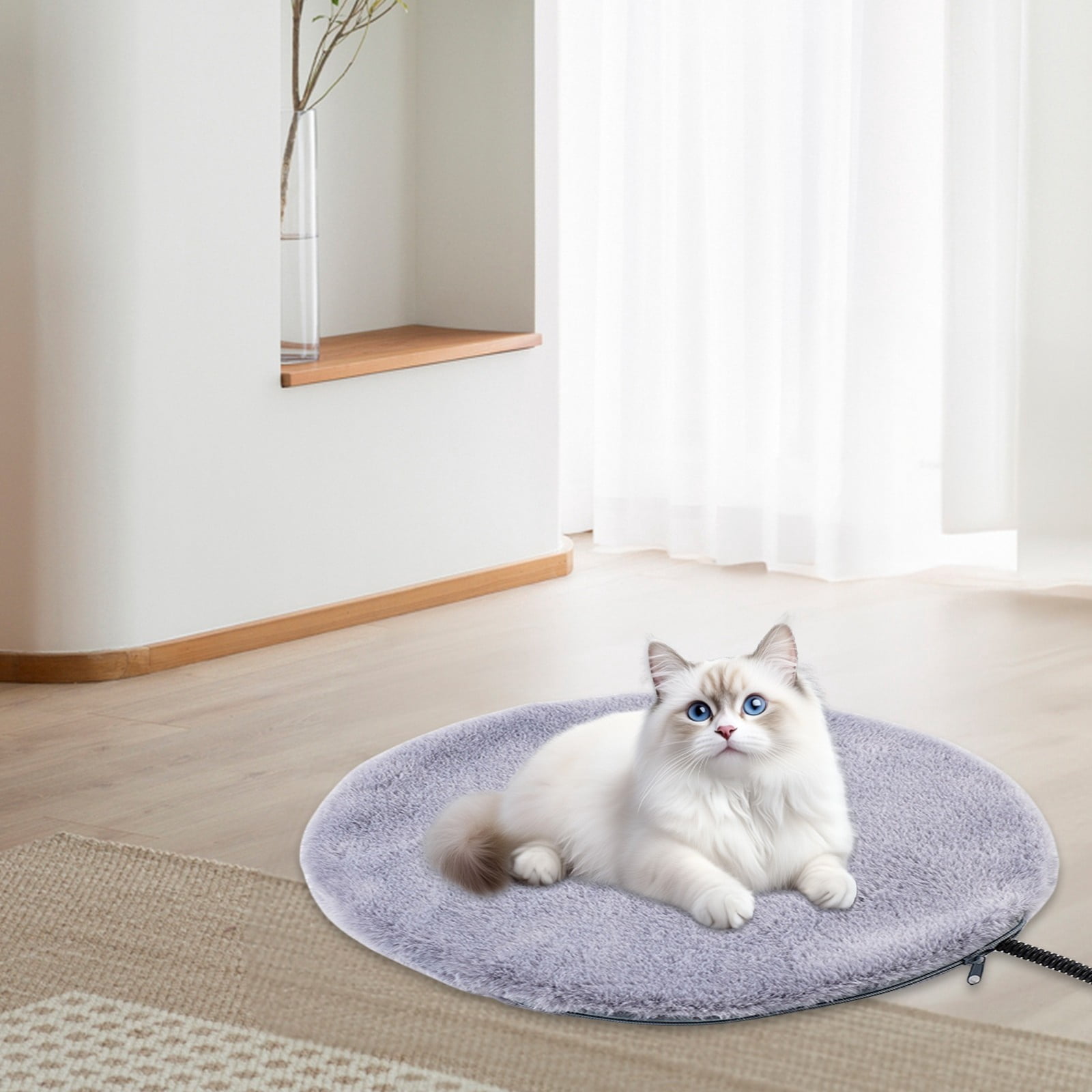 KMWGRE Pet Heating Pad Thermostat Controlled Soft Warm Bed Mat Energy Efficient Cozy Warmer for Cats and Dogs B One Size