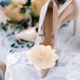 thumbnail image 4 of NICEXMAS 1Pair Detachable Beige Flower Shoe Buckle Clip for Formal and Casual Shoes, 4 of 8
