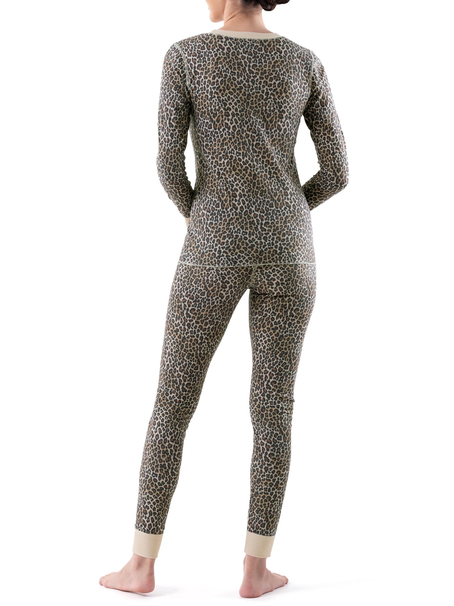 Fruit of the Loom Women's and Women's Plus Long Underwear 2-Piece Waffle Top and Bottom Thermal Set, Prints