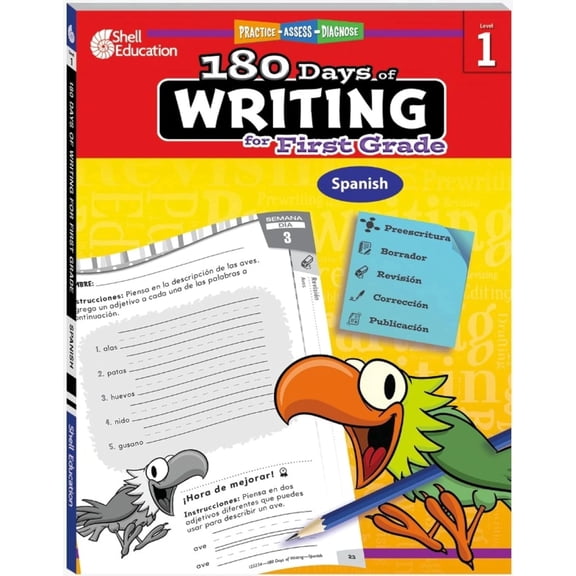 180 Days™: Writing for First Grade (Spanish): Practice, Assess, Diagnose (Paperback)