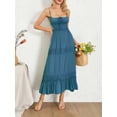 thumbnail image 4 of ZAXARRA Women Sleeveless Beach Dress Ruffled Hem Summer Backless Party A-Line Dress for Cocktail Beach Streetwear, 4 of 9