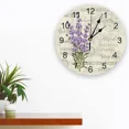 thumbnail image 3 of Purple Lavender Flower Vintage Decorative Round Wall Clock Custom Design Non Ticking Silent Bedrooms Large Wall Clock（12 Inch）, 3 of 6