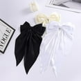 thumbnail image 2 of Olurrisa 2Pcs Big Bow Hair Clips, Silky Satin Hair Bow Barrettes Long Tail Hair Ribbon Accessories Elegant Hair Bows for Women Girls (White & Black & Beige), 2 of 8