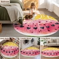 thumbnail image 5 of Round Rugs 4Ft, Red Watermelon Round Area Rug Washable Indoor Throw Carpet, Yellow Lemon Summer Fruit Country Soft Non Slip Circle Rug for Kitchen Nursery Room Home Decor Aesthetic, 5 of 8