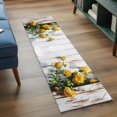 thumbnail image 3 of Spring Floral 2'x6' Runner Rugs for Hallway Kitchen Bedside Non Slip, Yellow Roses Flowers Leaves Farmhouse Wooden Entryway Rug Runners with Rubber Backing, Long Carpet Runner for Laundry Room, 3 of 8