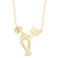 thumbnail image 3 of AFFY 14k Gold Over Sterling Silver Kitty Cat Pendant and Chocker Necklace For Women, 3 of 5