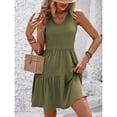 thumbnail image 1 of Gspmoly Robe pour Femmes, Mode Femmes Été Décontractée Col en V Manches Courtes Taille Haute Robe Mini Robes de Soirée pour Femmes Cadeaux de Vacances, 1 of 6