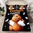 thumbnail image 2 of Homewish Funny Capibara Child Queen Sheet Sets, Brown Kawaii Animal Flat Sheet, Cute Wildlife Queen Fitted Sheet, Super Cozy Room Decor, 4pcs, 2 of 7