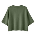 thumbnail image 5 of Tanghaowl Womens Tops Casual Elegant Round-Neck Lightweight Knit Pullover Top for Spring Autumn Women's Pullover Casual Green L, 5 of 5