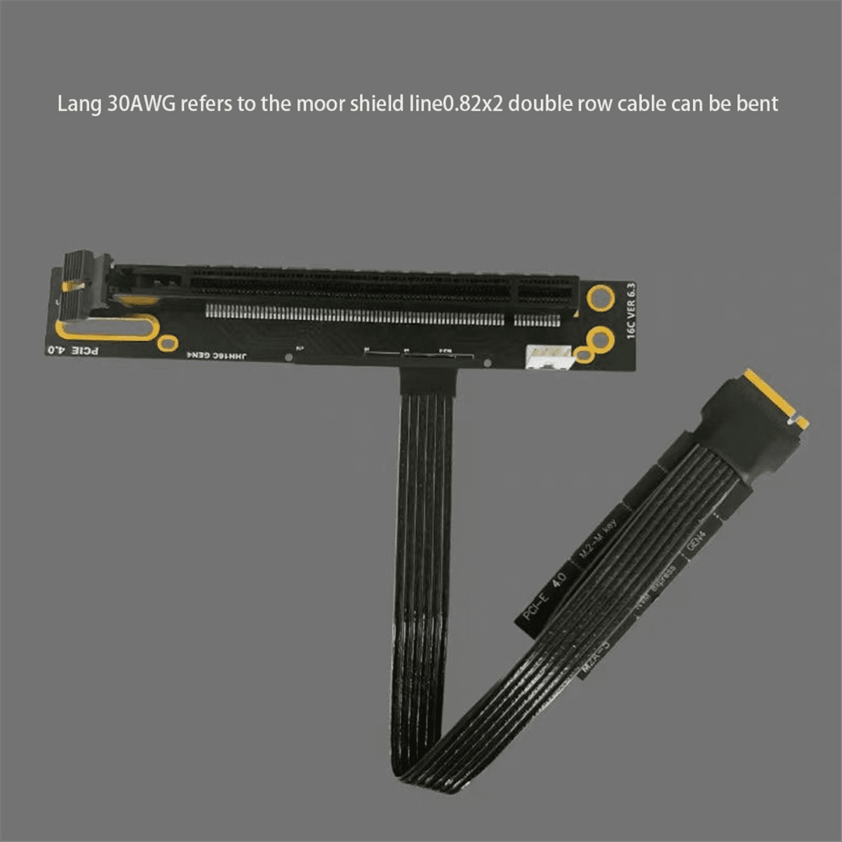 M.2 to PCIE X16 Multi-Functional Convenient VGA Adapter Cable for SSD M.2 Nvme Gen4 to PCIE 4.0 X4ES, 25CM