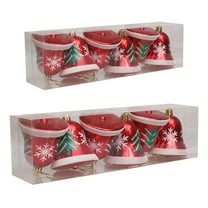 BinKFF Christmas Gold Bells, 6pcs 2.4in Plastic Gold Jingle Bells Christmas Tree Hanging Ornament, Xmas Ornament Ringbell for Christmas Tree Pendant Holiday Decoration