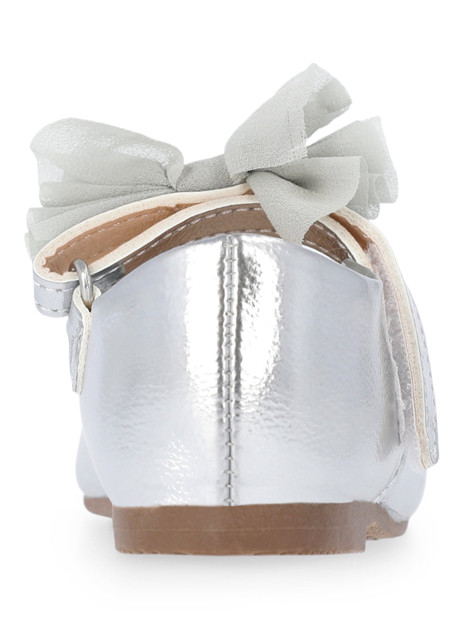 Wonder Nation Baby and Toddler Girls Tulle Bow Ballet Flats