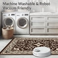 thumbnail image 5 of ODIKA 6'x9' Machine Washable Non-Slip Area Rug, Interlocking Gothic Floral Mosaic with Subtle Vintage Detailing High Traffic Rug, Brown, 387522, 5 of 5