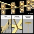 thumbnail image 4 of Modern 36" Gold Round Chandelier Light Fixture, K9 Crystal Chandeliers for Dining Room, Living Room, Dining Room Chandeliers Over Table, Chandelier for Bedroom, Foyer, Includes 36XG4 Bulbs, 4 of 8