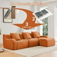 thumbnail image 3 of Eyisean 115.3" Teddy Oversized Modular Boneless Sectional Sofa Couch with Ottoman, 3-Seater Deep Seat Cloud Couch with 3 Pillows, No Assembly Required, L Shaped Couches for Living Room, Apartment, 3 of 27