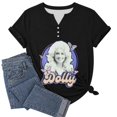 thumbnail image 7 of Women's Dolly Shirts Country Music Legend Graphic T‑Shirt Country Music Print Short Sleeve Tee Notch V Neck For Fans & Music Lovers Casual Tops S, 7 of 7