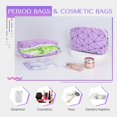thumbnail image 4 of Bolso de época Likesing para tampones, de piel, color morado, para mujer, 4 of 8