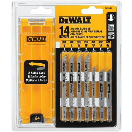 14pc T, Shank Jig Saw Blade Set with Case