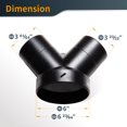 thumbnail image 6 of POWERTEC Dust Collector Y-Fitting | 6-Inch to 4-Inch Hose Reducer for Woodworking Dust Collection System (70189), 6 of 6