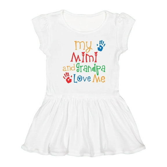 Inktastic My Mimi and Grandpa Love Me Girls Toddler Dress