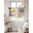 thumbnail image 2 of Brown Yellow Sheer Curtains 54 Inch Length 2 Panels Set, Modern Vintage Abstract Art Voile Window Treatment Rod Pocket Short Kitchen Curtains Drapes for Bedroom 52"x54"x2, 2 of 7