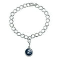 thumbnail image 2 of Marines Text USMC White Logo on Blue Officially Licensed Silver Plated Bracelet with Antiqued Charm, 2 of 5