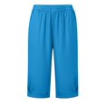 thumbnail image 6 of TaTaai Loose Fit Shorts for Women Cotton Linen Blend Solid Color Capris Casual Summer Bermuda Pants Elastic Waist Comfy Breathable Daily Wear Beach Vacation Gift, 6 of 6