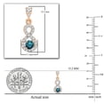 thumbnail image 2 of Dazzlingrock Collection 3mm Round Blue & White Diamond Infinity Swirl Pushback Dangling Drop Earrings for Women in 18K Rose Gold, 2 of 3
