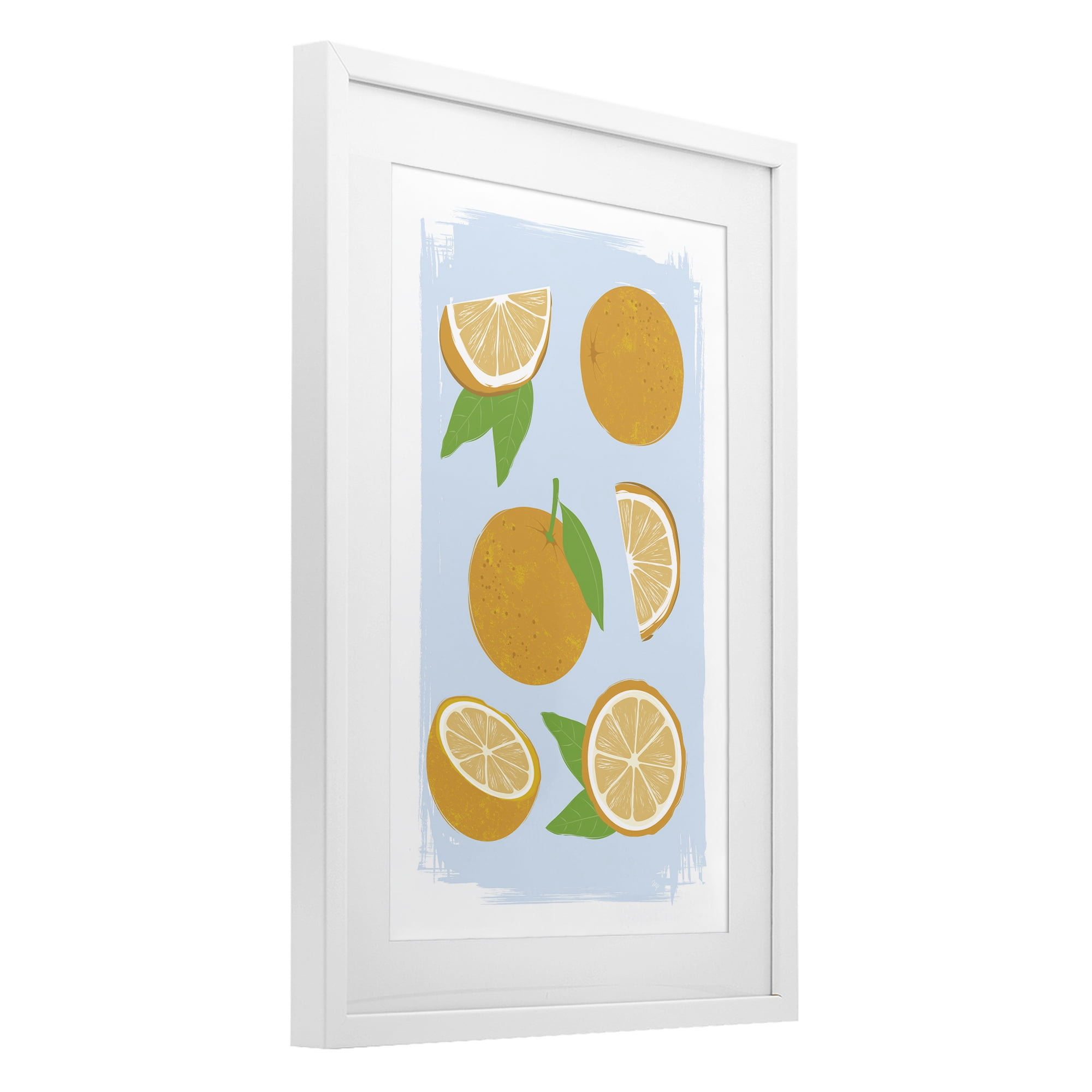 Stupell Industries Pastel Summer Oranges White Framed Print Under Glass, design by Martina Pavlova