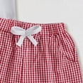 thumbnail image 5 of Kids Boys Summer Clothes Toddler Boy Outfit Sets Crew Neck Embroidery Top with Plaid Shorts Clothing Sets, 5 of 6