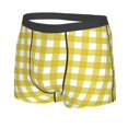 thumbnail image 2 of Disketp Yellow Checkboard Men'S Boxer Briefs,Soft And Breathable Cotton Underwear With Comfortflex Waistband, 2 of 8