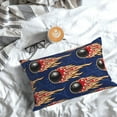 thumbnail image 5 of Honeii Bowling Ball And Flame Print Pillow Cases,Plush Throw Pillow Covers,Decorative Pillowcase for Sofa, Couch, Living Room-16"x24", 5 of 6