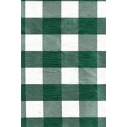 CHF Green White Check Vinyl Patio Tablecloth with Umbrella Hole and Zipper - 70 Round
