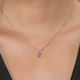 thumbnail image 4 of Gem Stone King 925 Sterling Silver Pink Moissanite Teardrop Pendant Necklace for Women (0.50 Cttw, Gemstone Birthstone, Round 5MM, with 18 inch Silver Chain), 4 of 4