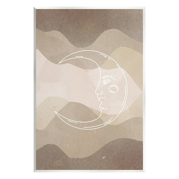 Stupell Industries Boho Celestial Moon Landscape Painting Unframed Art Print Wall Art, 13 x 19