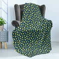 thumbnail image 4 of Lemons Soft Flannel Fleece Throw Blanket, Sliced Citrus Hand Drawn Graphic on Simplistic Background, Cozy Plush for Indoor and Outdoor Use, 50" x 60", Sky Blue Yellow, by Ambesonne, 4 of 5