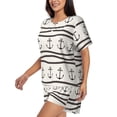 thumbnail image 2 of "Wukai Anchors and Ropes Women's Pajama Set - Short-Sleeve Top and Shorts with Elastic Waistband and Pockets for Loungewear, Yoga, and Casual Wear-XX-Large, 2 of 8
