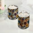 thumbnail image 2 of Yayeee 4 Pack Qtip Holder Bathroom Cotton Swab Canister with Lid Clear Dispenser Set, Blue Flowers, 2 of 6