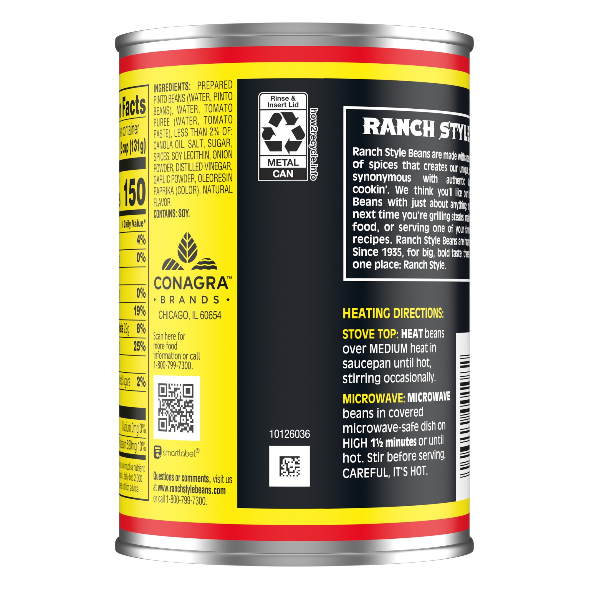 Ranch Style Canned Pinto Beans, Real Western Flavor, 15 oz