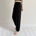 thumbnail image 6 of ylioge L-5X Plus Size Pajama Pants for Women with Pockets Straight Wide Leg Casual Solid Color Elastic Waist Loose Comfortable Homewear Pajamas Pant, 6 of 8