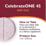 Celebrate Vitamins CelebrateONE 45 Once Daily Bariatric Multivitamin with Iron Chewables, 45 mg of Iron, Midnight Cherry, 30 count