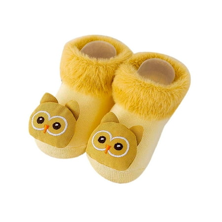 

Autumn And Winter Comfortable Baby Toddler Shoes Cute Cartoon Owl Bear Shape Children Cotton Warm Breathable Soft Non Slip Floor Sneakers