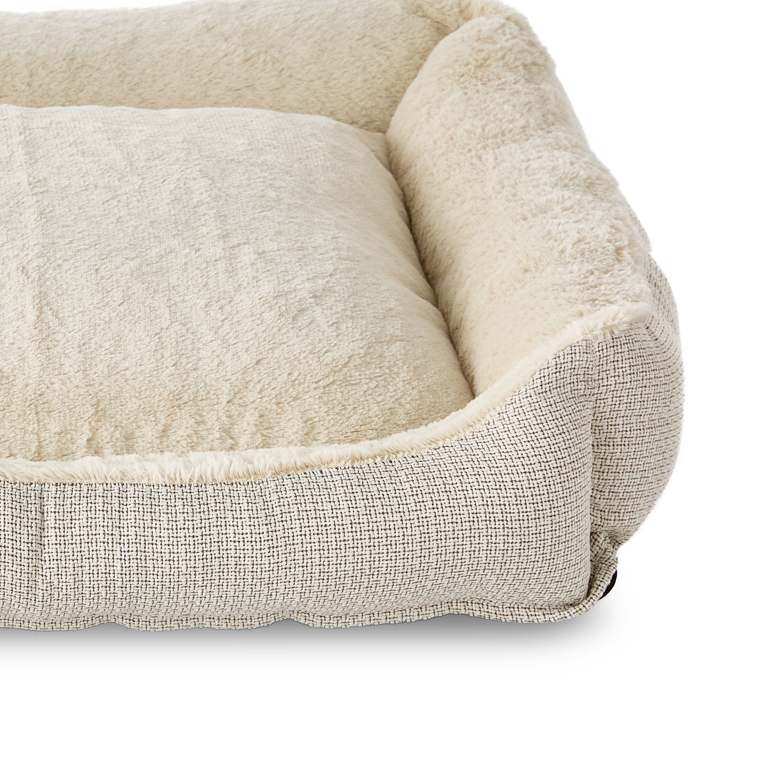 Vibrant Life Large Luxe Cuddler Dog Bed, Cream, 27" x 36"