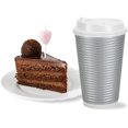 thumbnail image 1 of Nicole Home Collection 00740 Ripple Hot Cup with Lid, 12-Ounce, Silver, 1 of 5