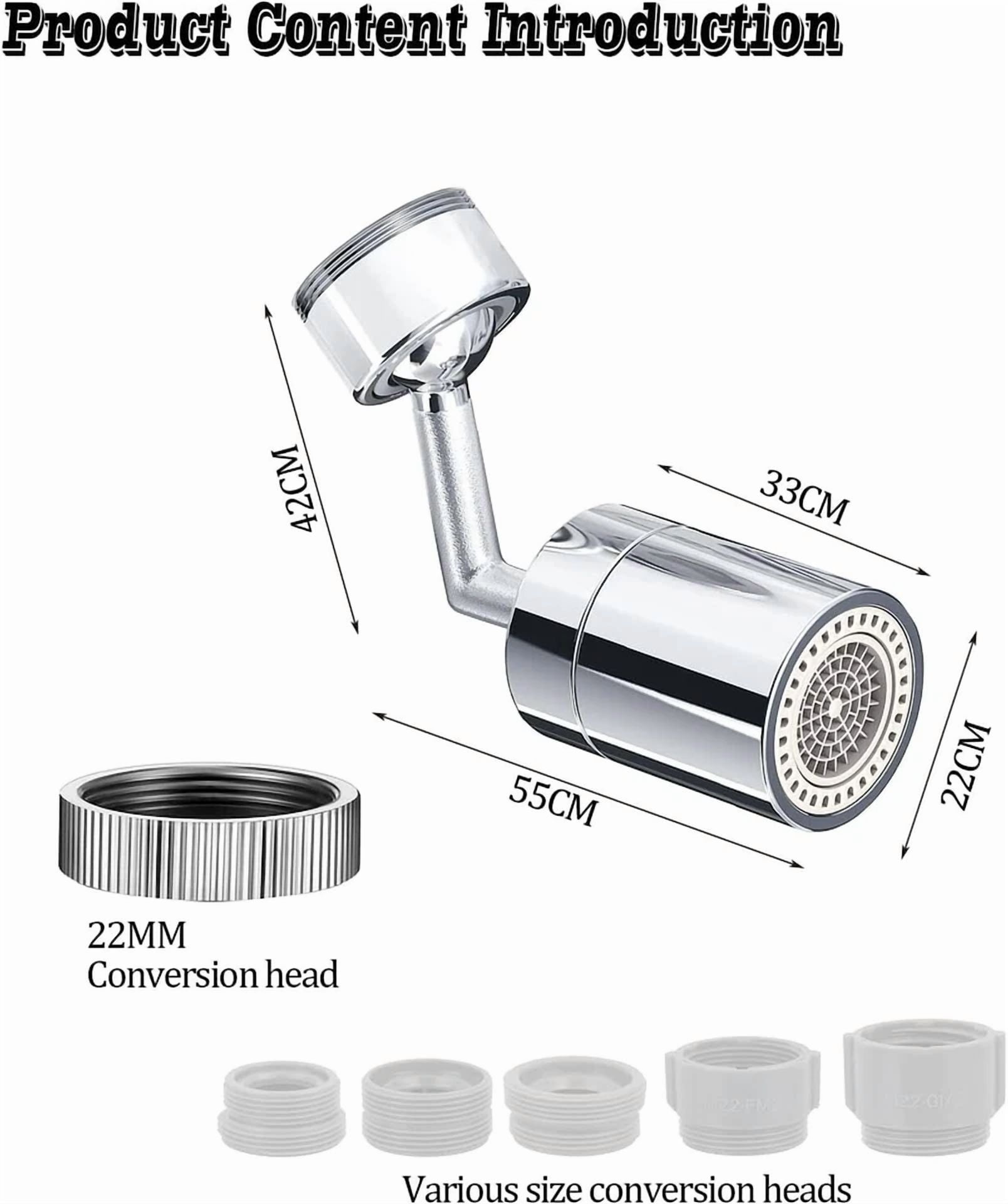 CIRCLE- 360° Swivel Kitchen Faucet Sink Aerator 1.8 Gpm Big Angle Rotate Spray Aerator
