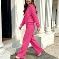 thumbnail image 5 of Girls Tracksuits Kids Size 7-8 2 Piece Outfits Solid Full Zip Up Hoodie Jacket Sweatshirt with Pockets and Wide Leg Sweatpants Casual Lounge Activewear Fall Clothes, 5 of 7