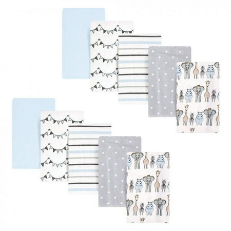 UPC: 0660168534559 | Hudson Baby Infant Boy Cotton Flannel Burp Cloths  Royal Safari  One Size
